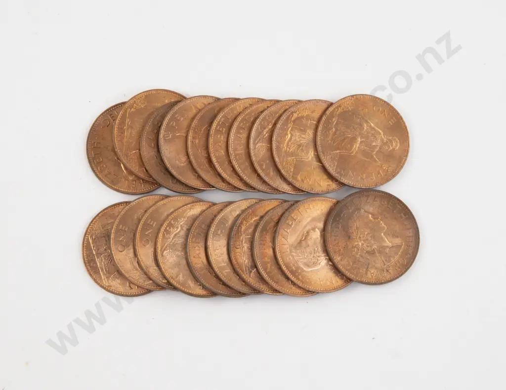 UK 1967 Ten UNC Copper Pennies Image 1++