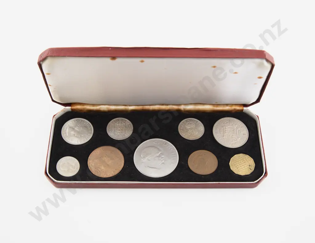 UK EIIR 1965 Nine Coin Specimen Set Uncirculated Image 1++