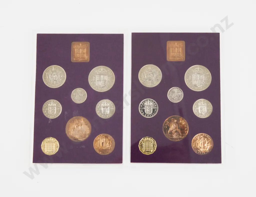 Coinage of Great Britain and Northern Ireland 1970 Nine Coin Proof Set x2 Image 1++