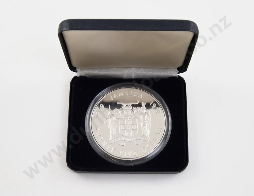 Jamaica 1979 $25 Proof Silver Coin for the 10th Anniversary of the Investiture Prince of Wales Image 1++