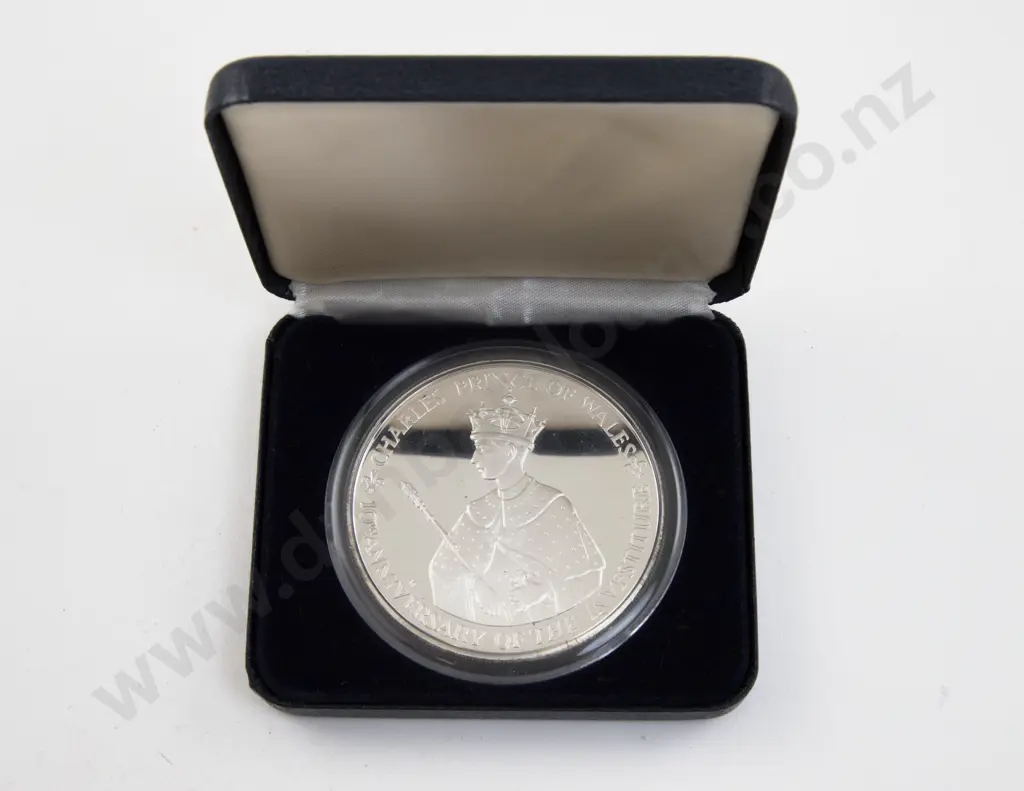 Jamaica 1979 $25 Proof Silver Coin for the 10th Anniversary of the Investiture Prince of Wales Image 1++