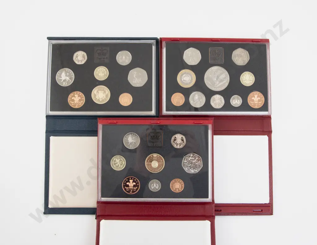 UK 1986 1994 and 1998 Deluxe Proof Coin Collections Image 1++