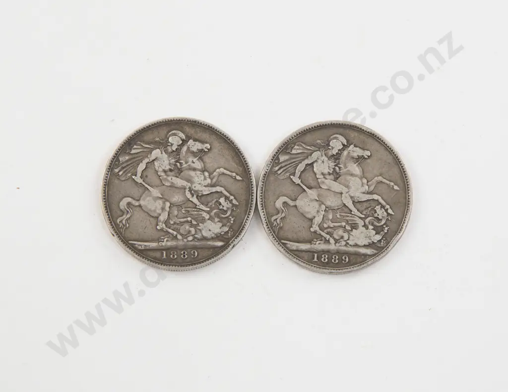 UK Victoria 1889 Silver Crown x2 Image 1++