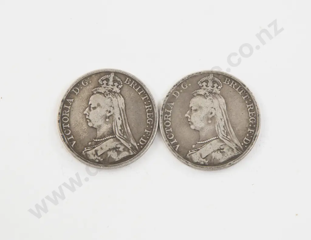 UK Victoria 1889 Silver Crown x2 Image 1++