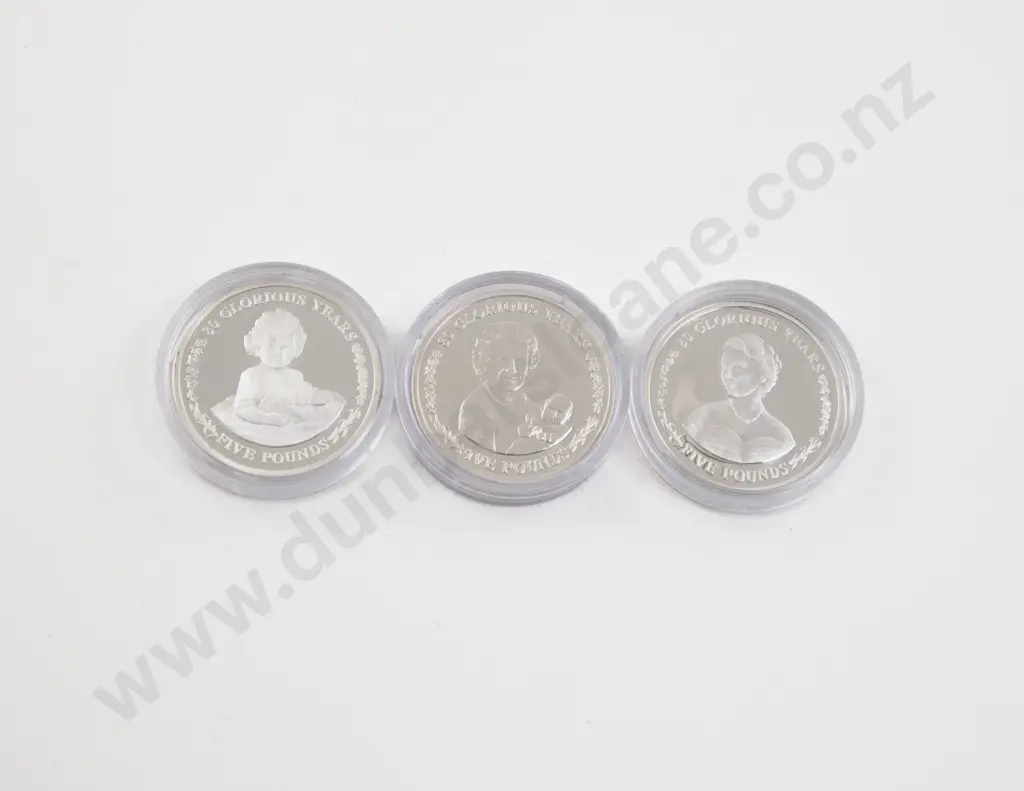 Gibraltar 2006 Five Pounds 80 Glorious Years Three Silver Proof Coins Image 1++