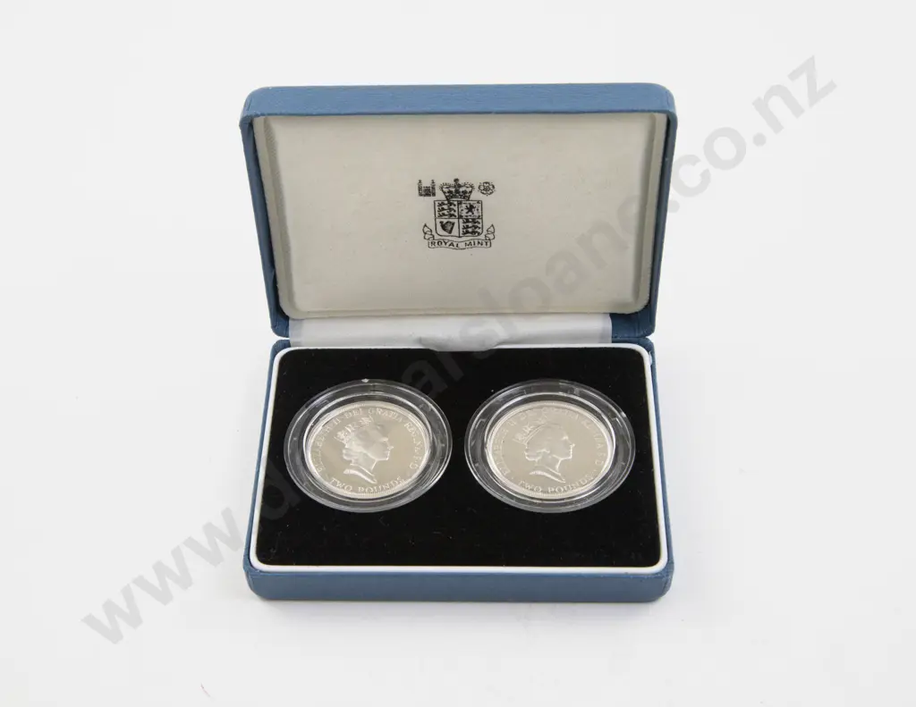 Royal Mint 1989 £2 Silver Proof Two Coin Set Image 1++