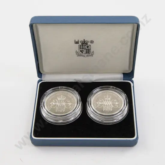 Royal Mint 1989 £2 Silver Proof Two Coin Set