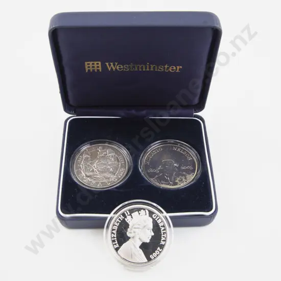 2005 UK £5 Pair The Battle of Trafalgar and Gibraltar Trafalgar Silver Proof £5 Coin