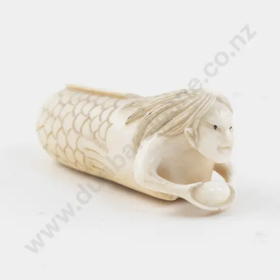 Signed Ivory Netsuke of an Mermaid