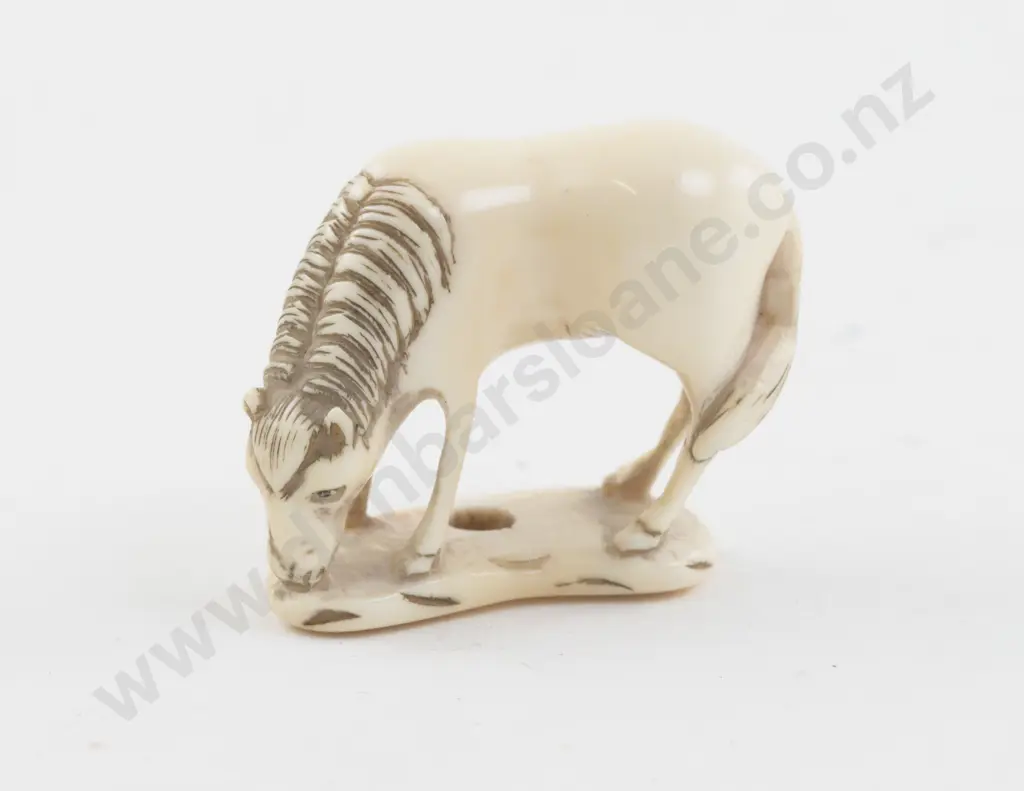 Small Ivory Netsuke of a Horse Image 1++