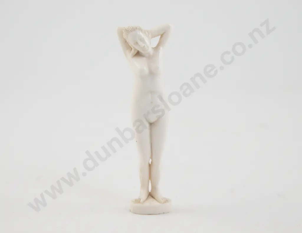 Chinese Carved Ivory Standing Naked Woman Image 1++