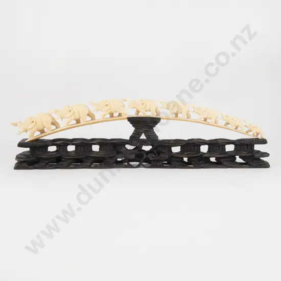 Carved Ivory Eight Elephant Bridge