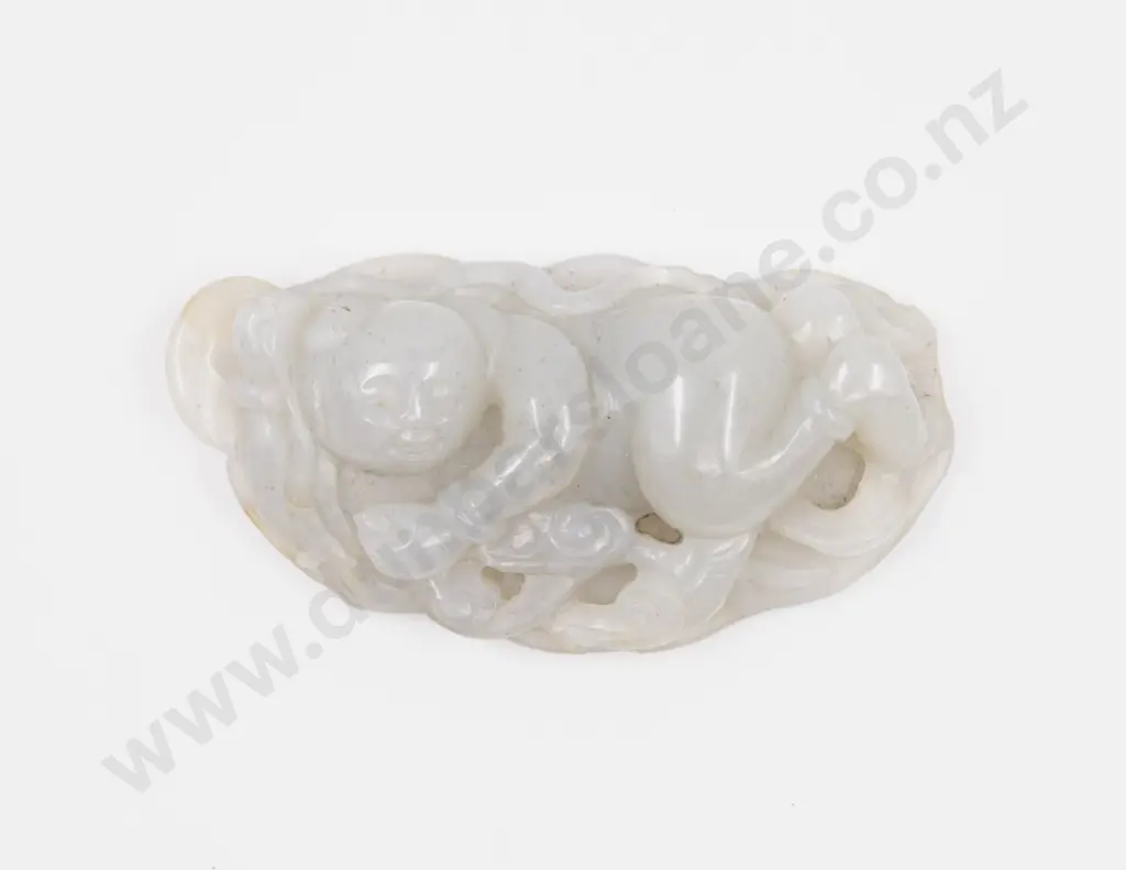 Antique Chinese White Jade Handling Piece Image 1++