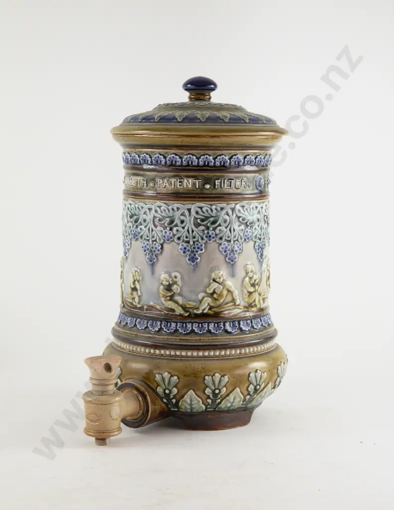 Late C19th (1883) Doulton Lambeth Stoneware Water Filter Image 1++
