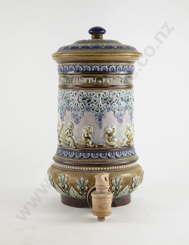 Late C19th (1883) Doulton Lambeth Stoneware Water Filter Image 1++