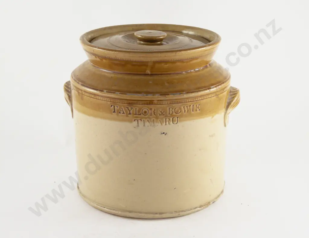 Victorian Doulton Lambeth Stoneware Crock with Matching Cover Image 1++