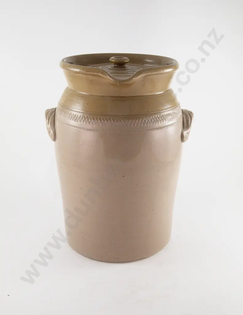 Late C19th Unmarked Stoneware Crock Image 1++