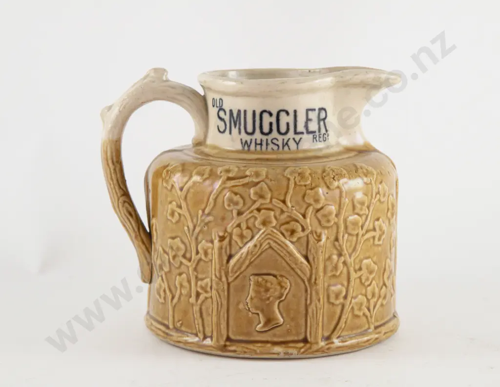 Late C19th Port Dundas Pottery Glasgow Moulded Stoneware Water Jug Image 1++