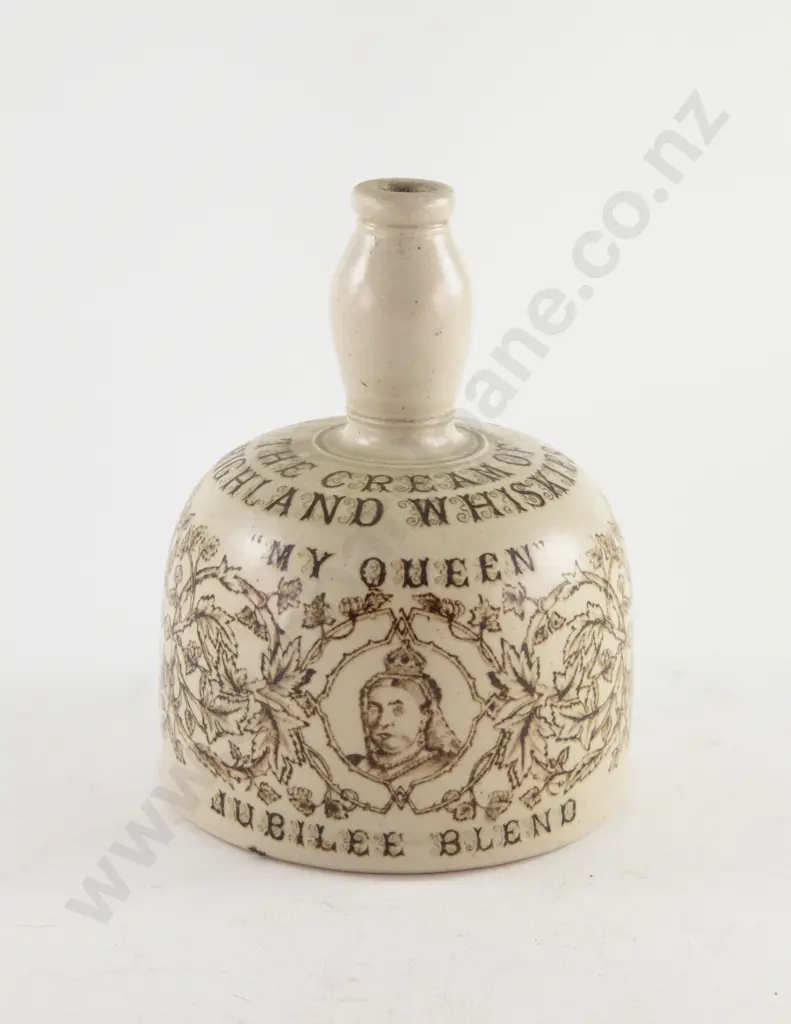 Late C19th Port Dundas Pottery Glasgow Stoneware Whiskey Bottle Image 1++