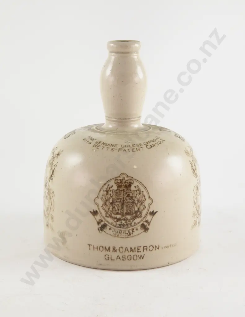 Late C19th Port Dundas Pottery Glasgow Stoneware Whiskey Bottle Image 1++