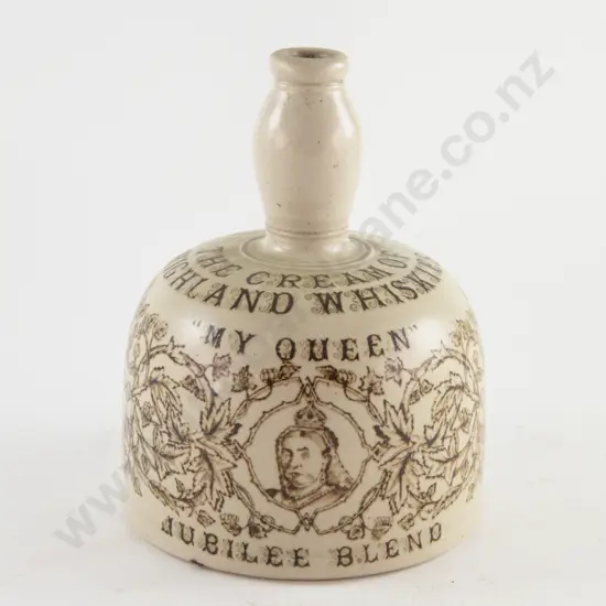 Late C19th Port Dundas Pottery Glasgow Stoneware Whiskey Bottle