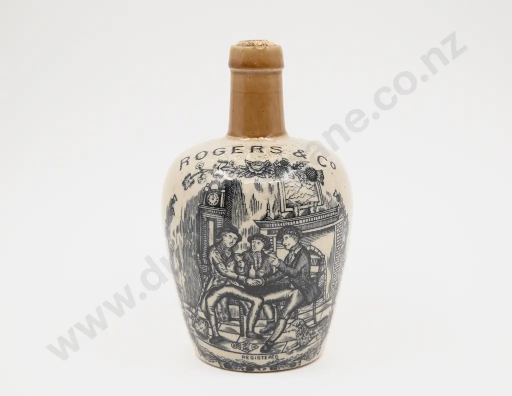 Late C19th Port Dundas Pottery Glasgow Stoneware Rogers & Co Whisky Decanter Image 1++