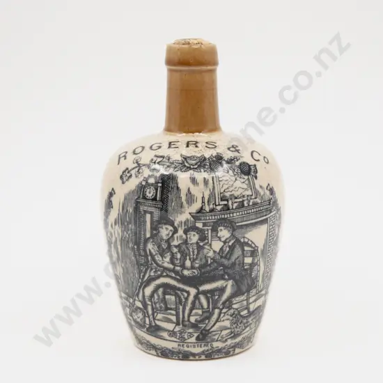 Late C19th Port Dundas Pottery Glasgow Stoneware Rogers & Co Whisky Decanter