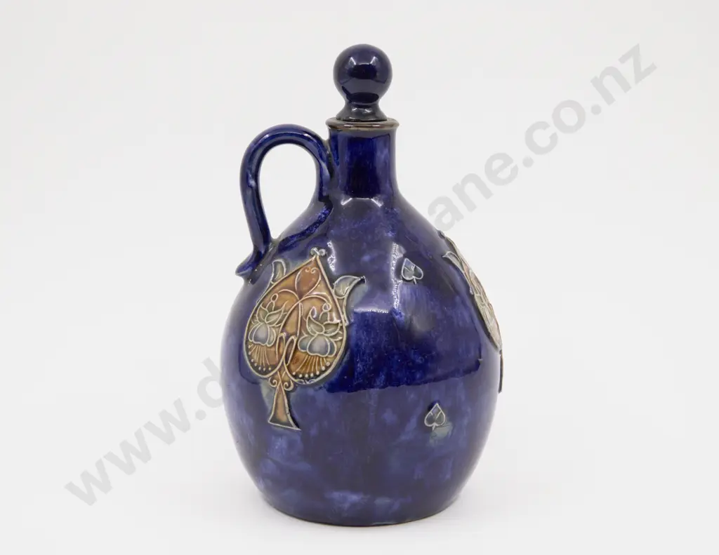 Late C19th Doulton Lambeth Stoneware Whisky Decanter Image 1++
