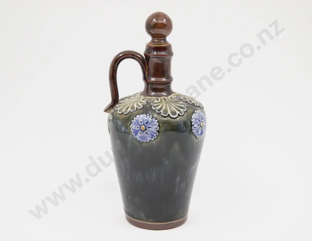 Late C19th Doulton Lambeth Stoneware Whisky Decanter Image 1++
