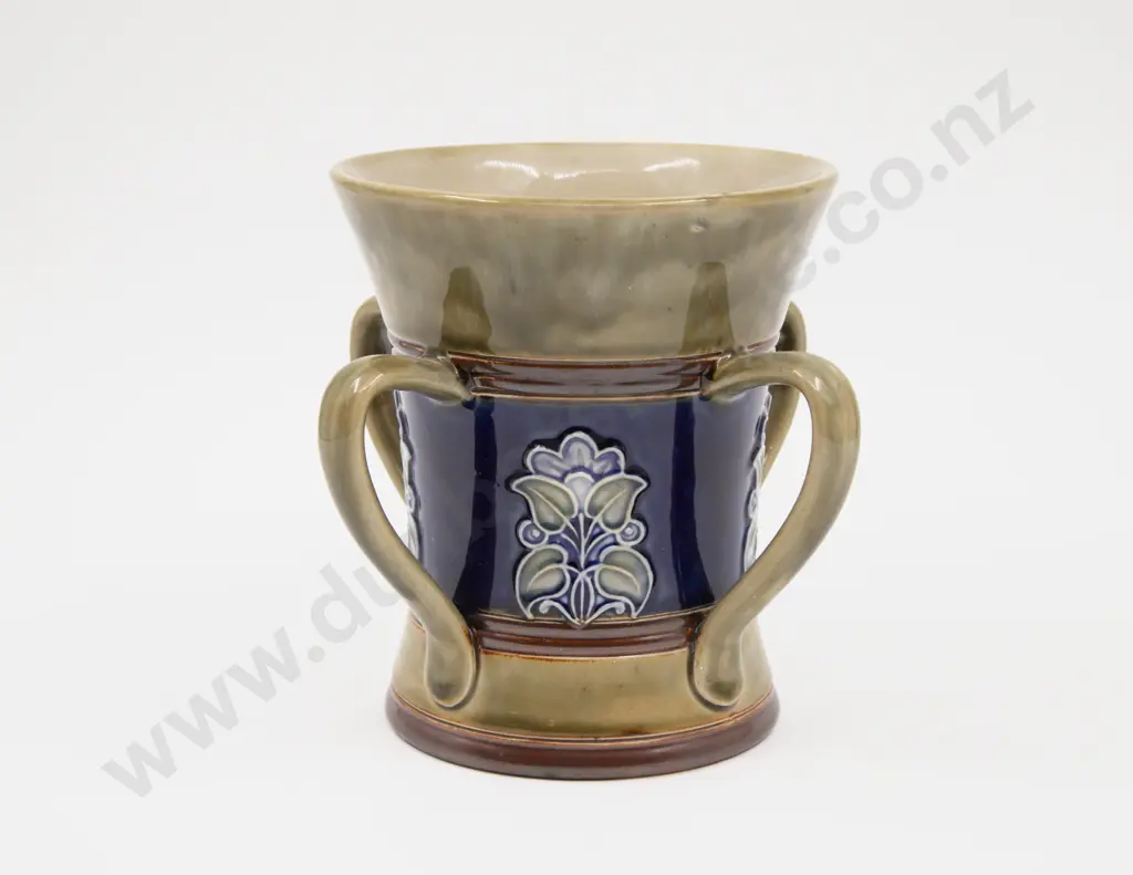 C19th Doulton Stoneware Four Handled Loving Cup Image 1++