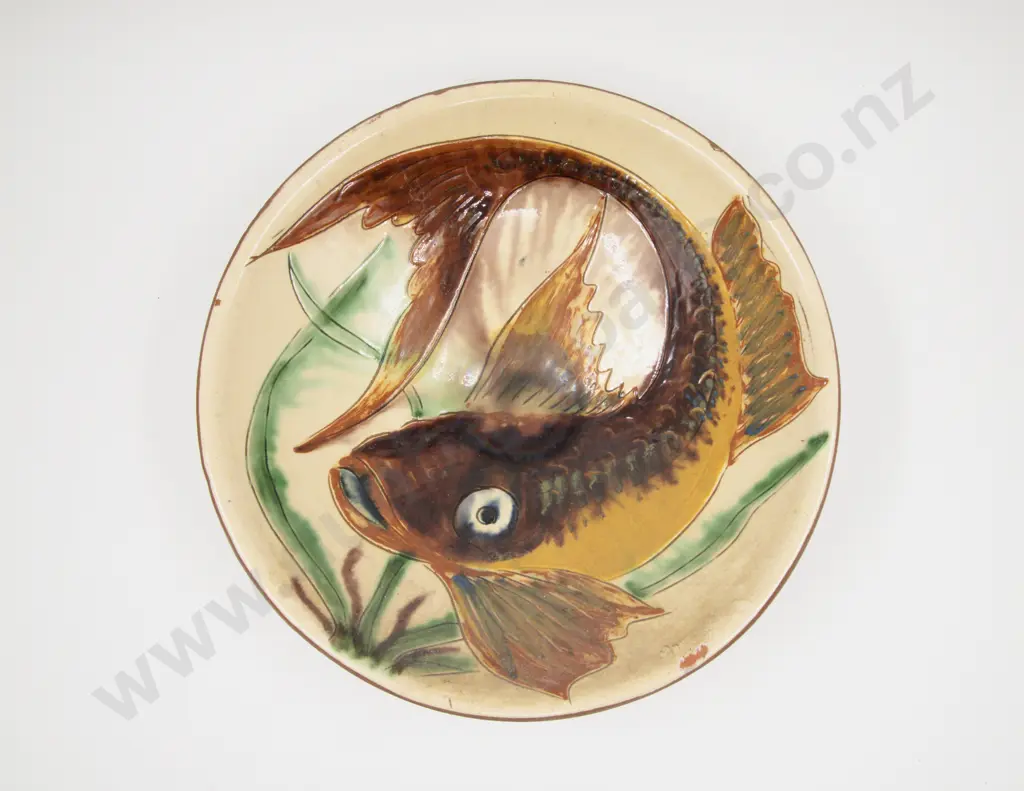 Early C20th European Terracotta Majolica Glazed Dish Image 1++