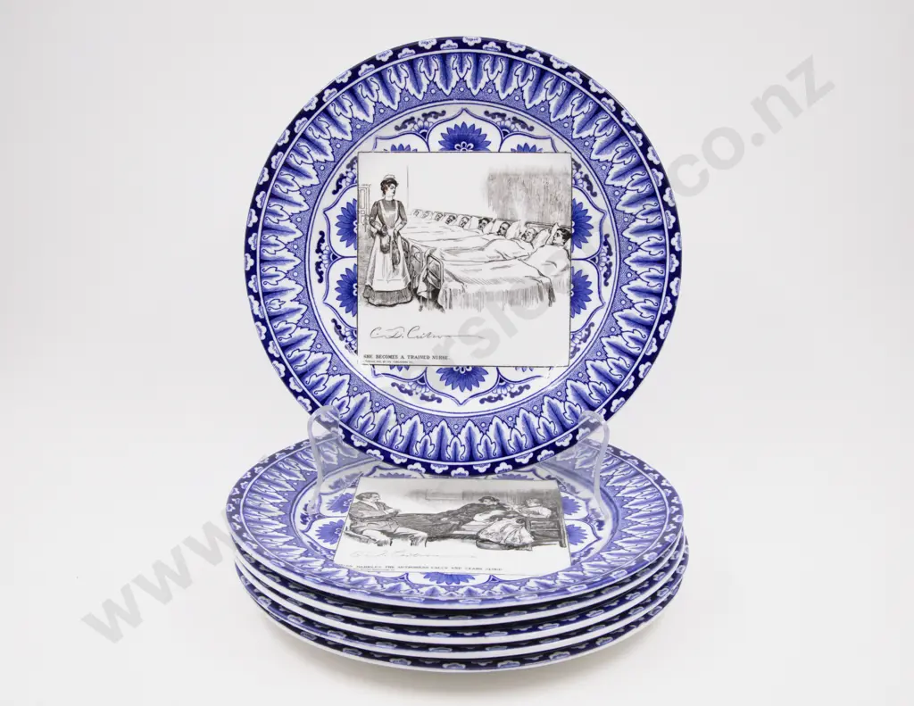 Royal Doulton Blue & White Plates Image 1++