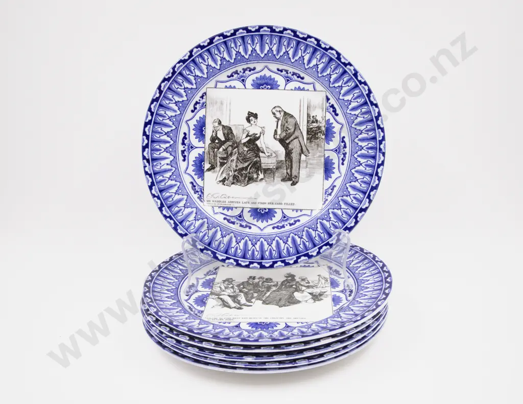 Royal Doulton Blue & White Plates Image 1++