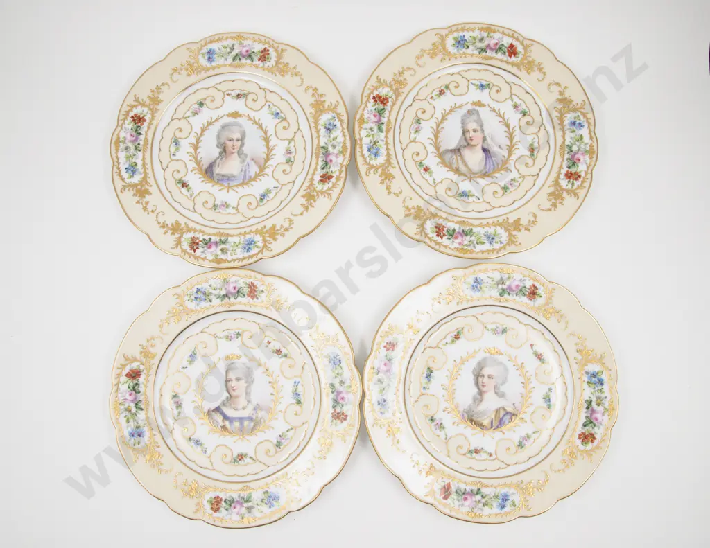 French Second Empire Sevres Portrait Cabinet Plates Image 1++