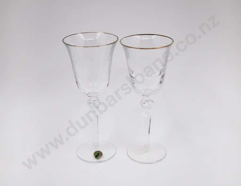Pair Waterford Crystal Wine Goblets Image 1++