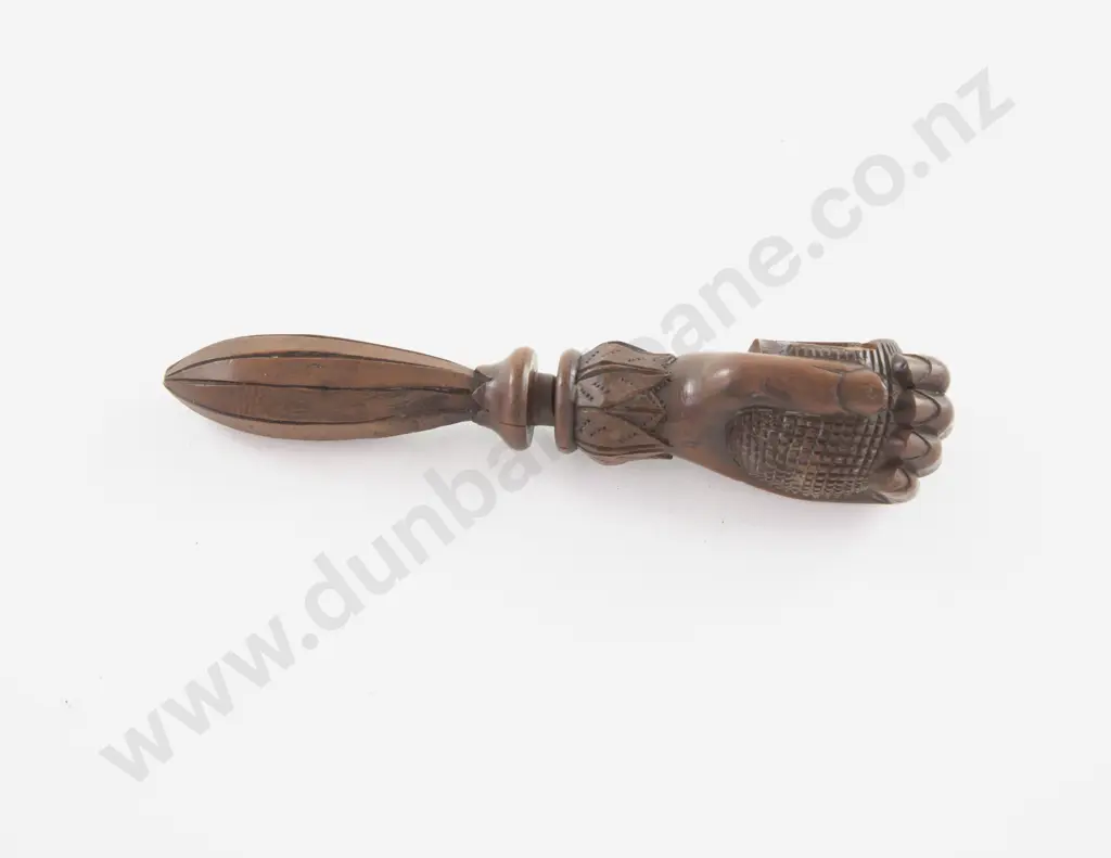 Vict Treen Carved Hand Holding Golf Ball Nutcracker Image 1++