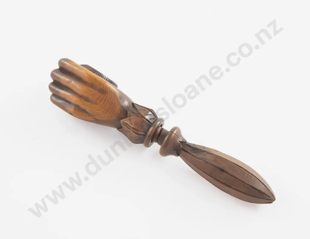 Vict Treen Carved Hand Holding Golf Ball Nutcracker Image 1++