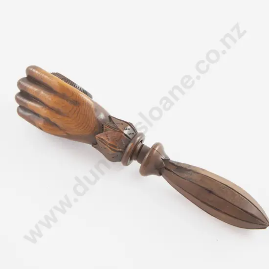 Vict Treen Carved Hand Holding Golf Ball Nutcracker