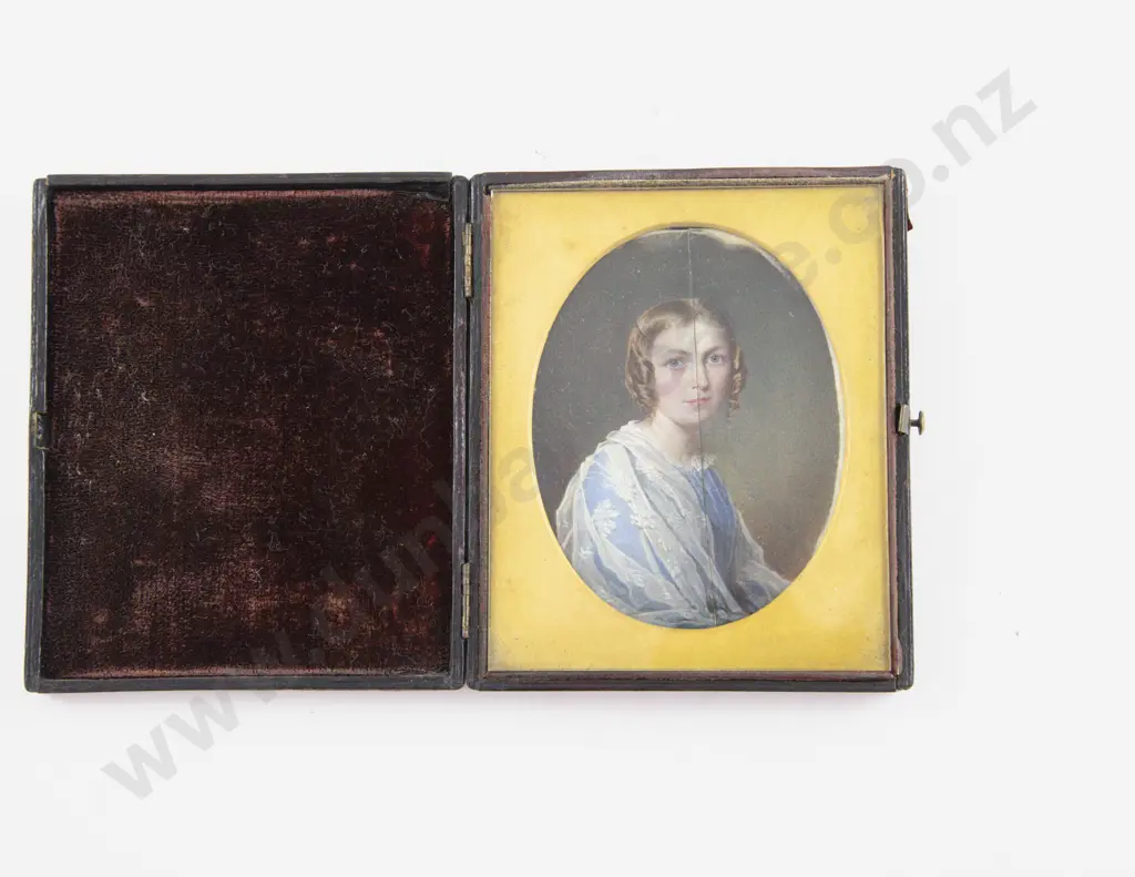 Vict Oval Portrait Miniature On Ivory of a Young Woman Image 1++