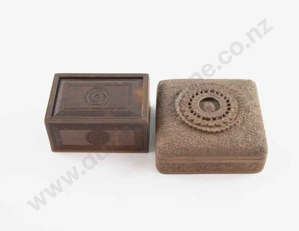 Victorian Anglo-Indian Sandalwood Finely Patterned Trinket Box Image 1++