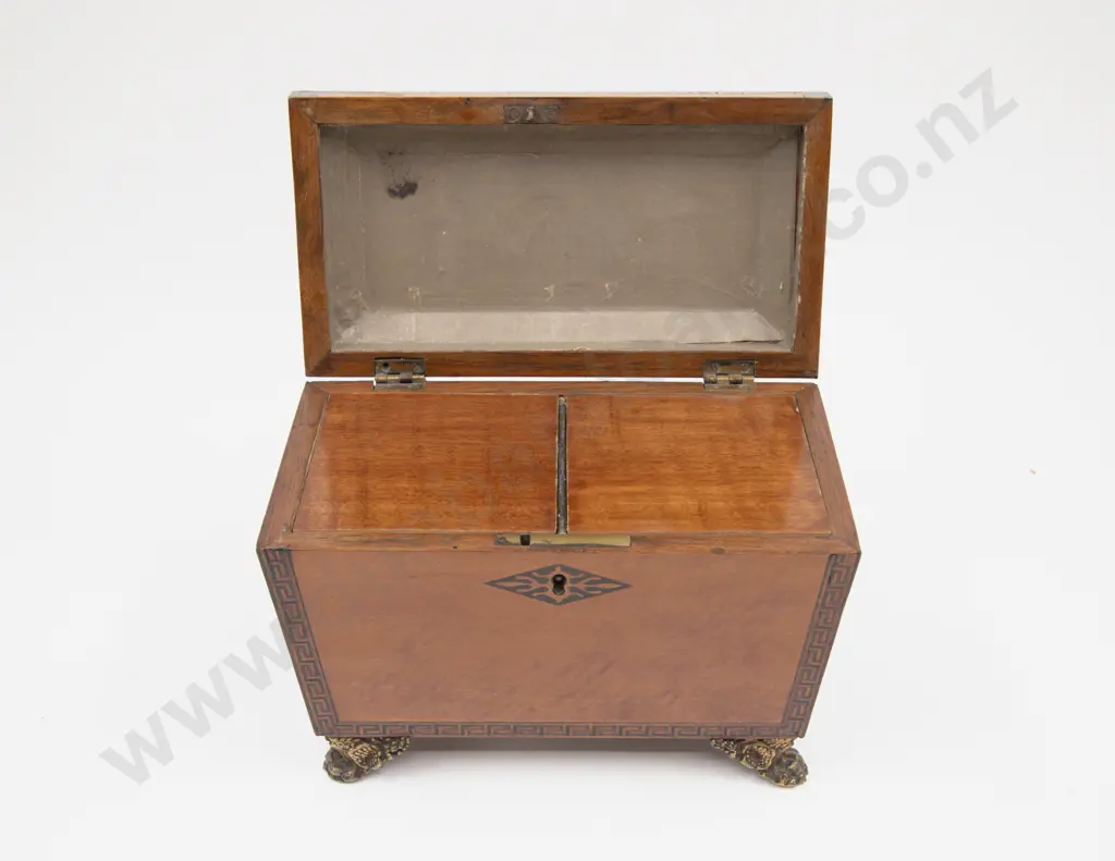 Regency Inlaid Satinwood Tea Caddy Image 1++