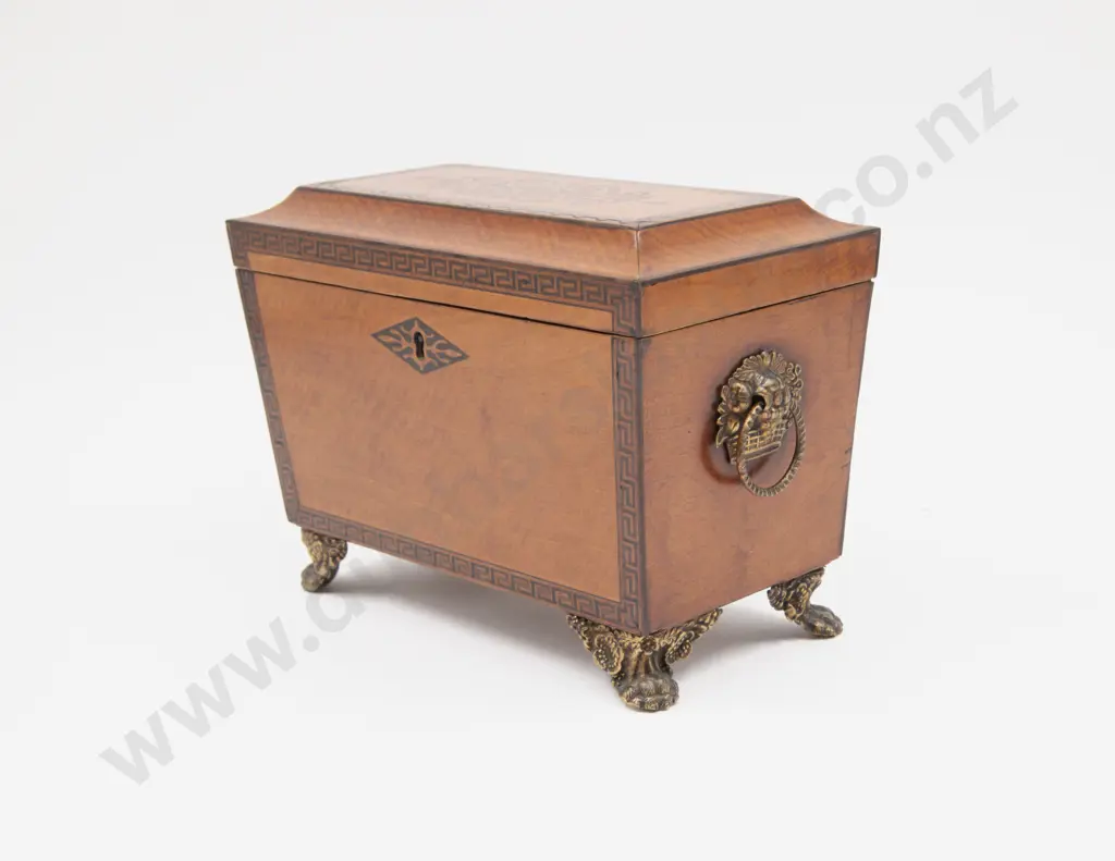 Regency Inlaid Satinwood Tea Caddy Image 1++