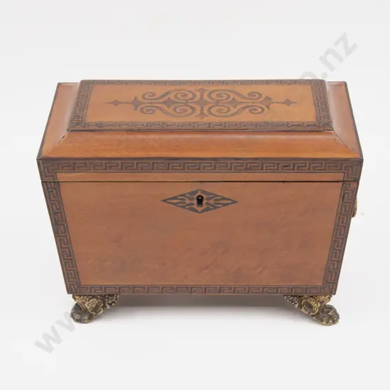 Regency Inlaid Satinwood Tea Caddy