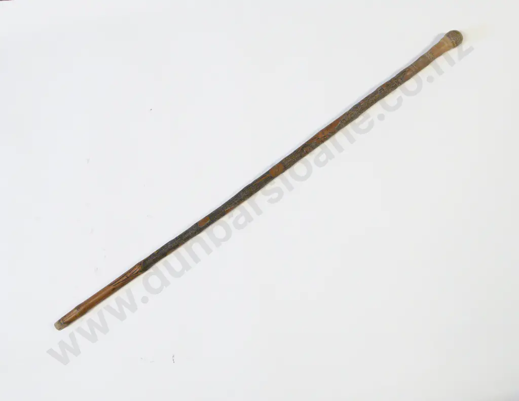 Vintage Japanese Carved Bamboo Walking Cane Image 1++