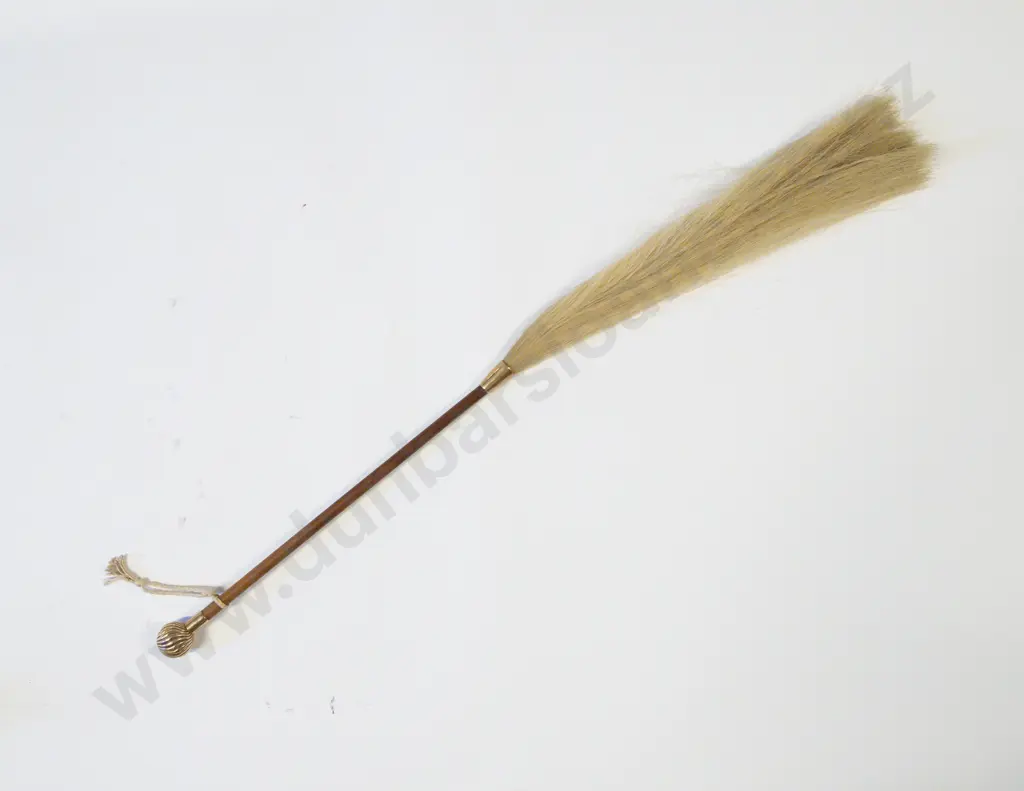Officers Malacca Swagger Stick/Fly Whisk With 14ct Pommel & Mount Image 1++