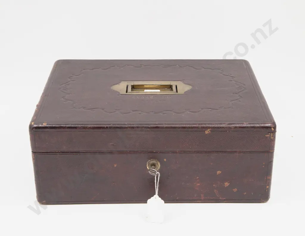 Vict Burgundy Morocco Jewellery Box by Austin of Dublin Image 1++