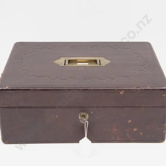 Vict Burgundy Morocco Jewellery Box by Austin of Dublin