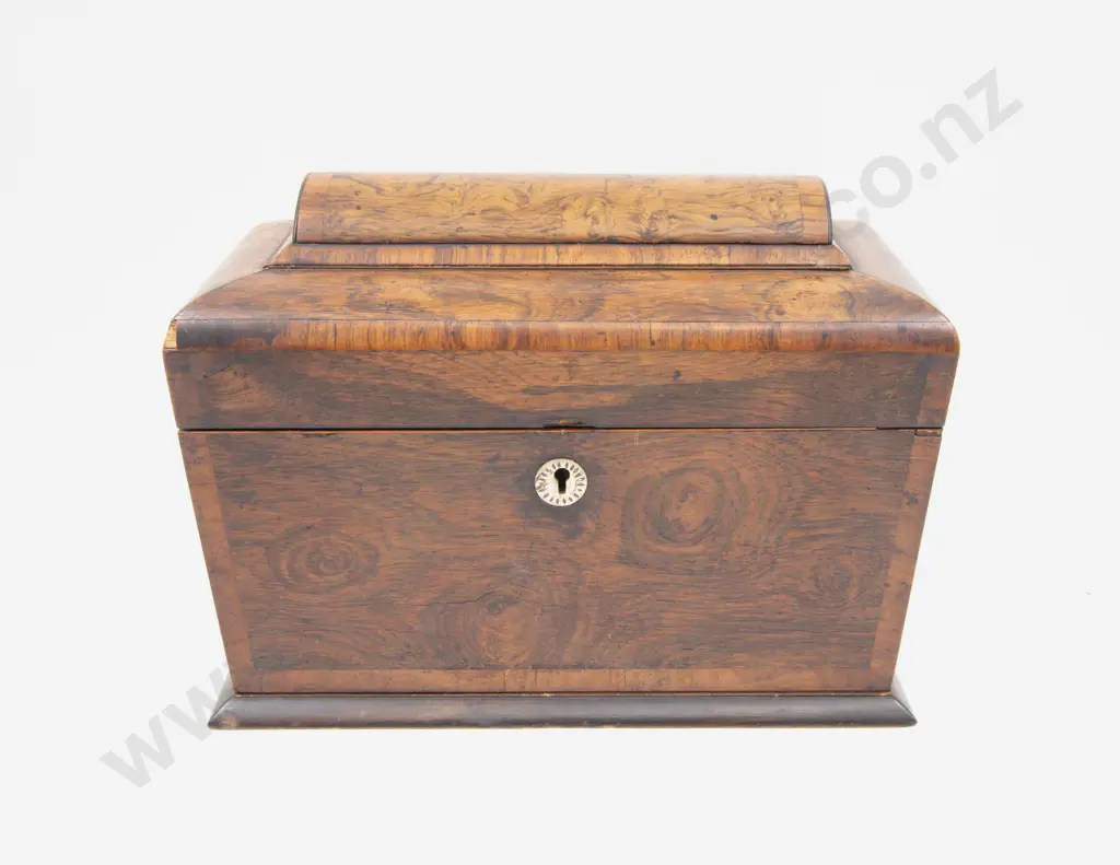 C19th Rosewood Sarcophagus Tea Caddy Image 1++