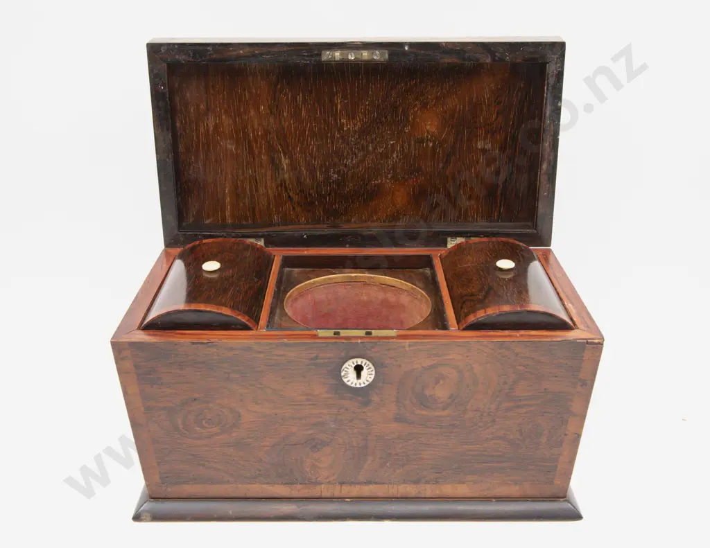 C19th Rosewood Sarcophagus Tea Caddy Image 1++