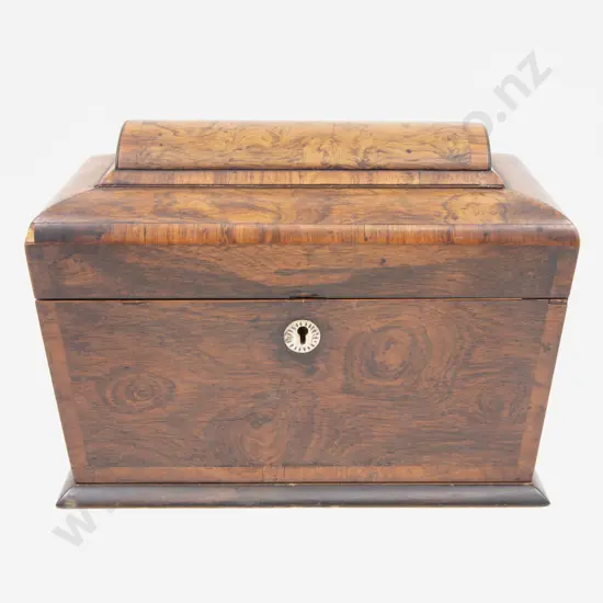 C19th Rosewood Sarcophagus Tea Caddy